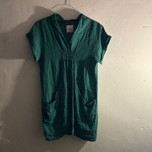 Meo Meli Green Short Sleeve Dress with Pockets